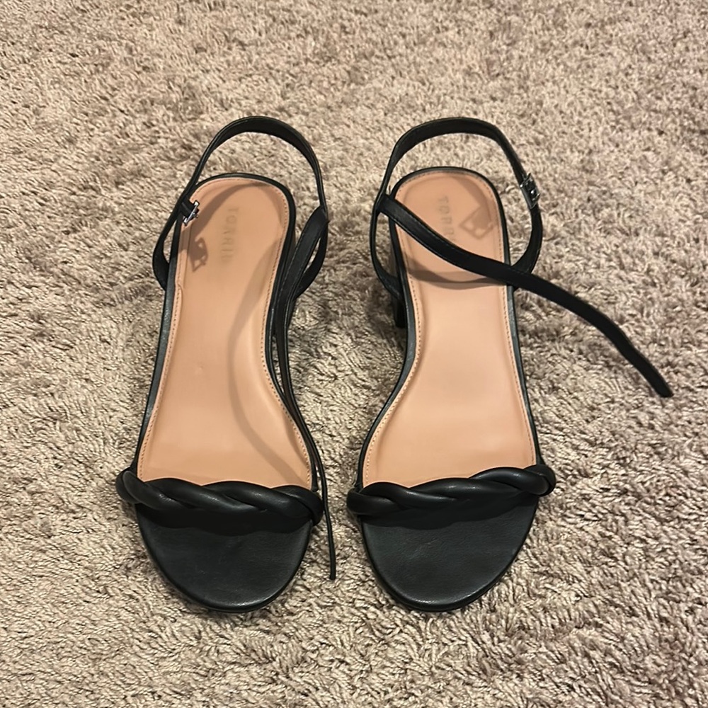 Torrid Black Braided Strap Heels